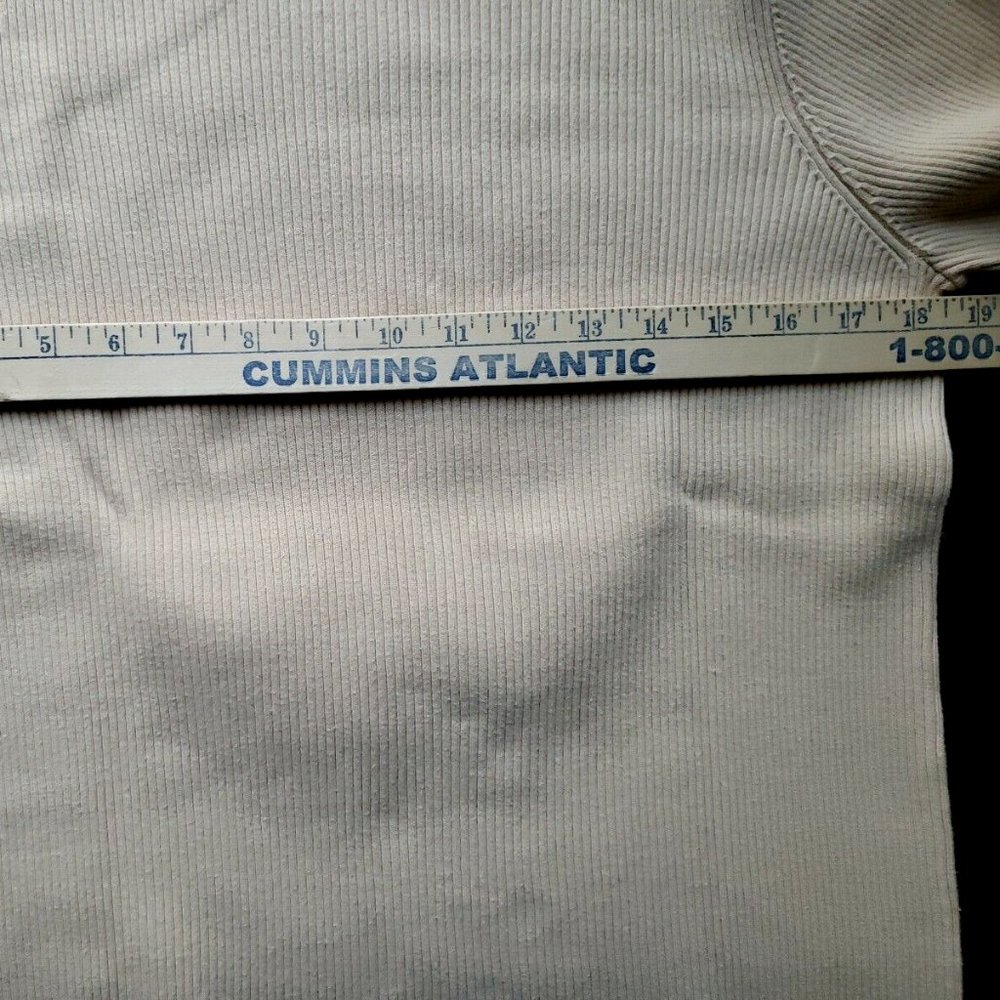 Lauren Ralph Lauren Size L Beige Turtleneck Sweater 100% Cotton Ribbed Logo - Picture 8 of 12